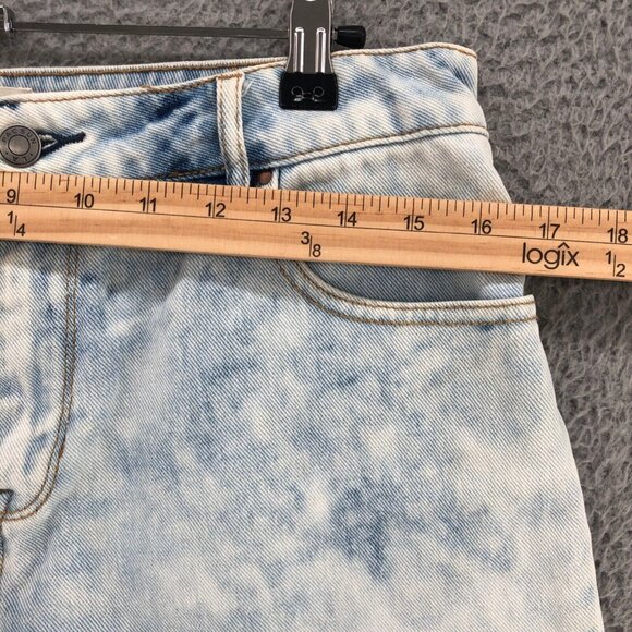 Pacsun Shorts Womens 28 Blue Acid Wash Denim High Rise Frayed Distressed Casual - Picture 9 of 13